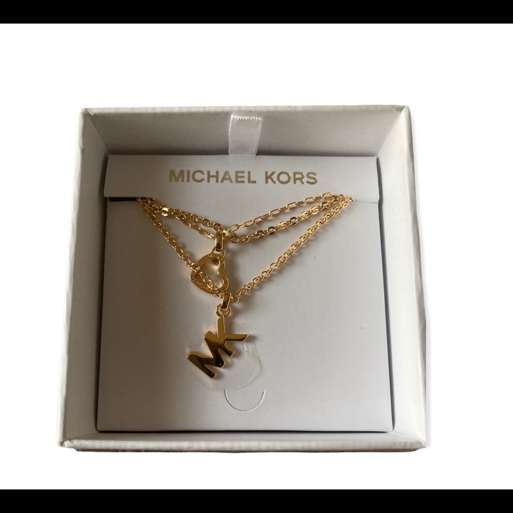 New MK logo gold necklace